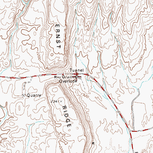 Topographic Map of Rio Grande Overlook, TX