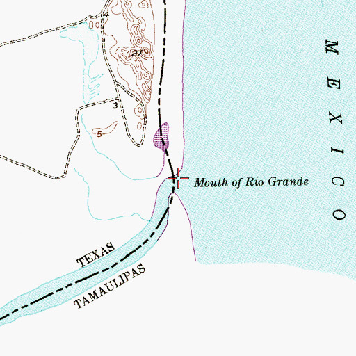 Topographic Map of Rio Grande, TX