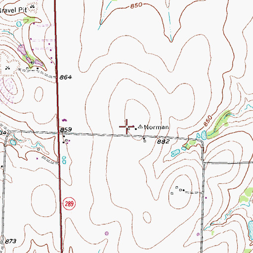 Topographic Map of Mormon Grove Post Office (historical), TX