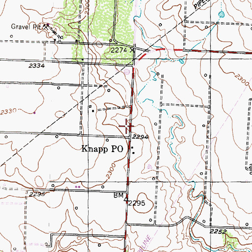 Topographic Map of Knapp Post Office (historical), TX