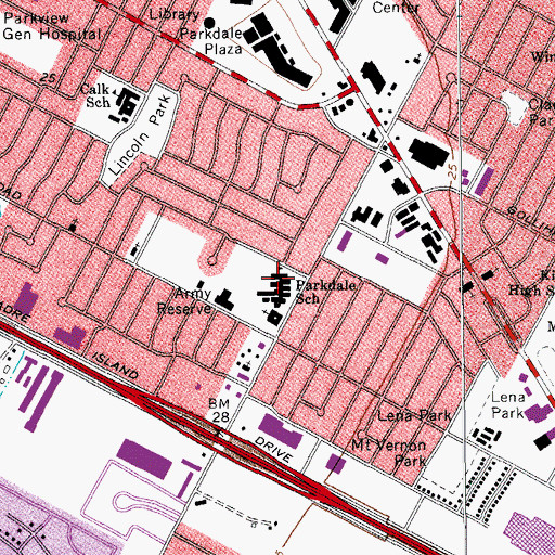 Topographic Map of Lamar Park Post Office, TX