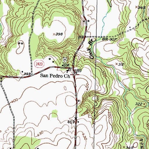 Topographic Map of San Pedro Post Office (historical), TX