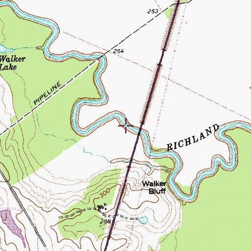 Topographic Map of Richland-Chambers Reservoir, TX