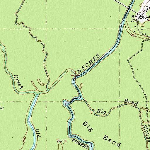 Topographic Map of Cedar Creek, TX