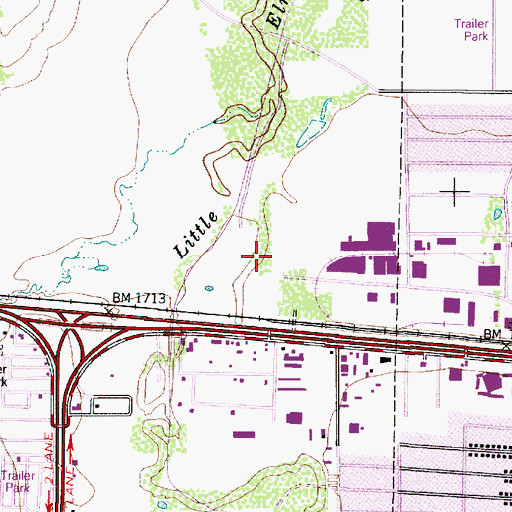 Topographic Map of KEYJ-AM (Abilene), TX
