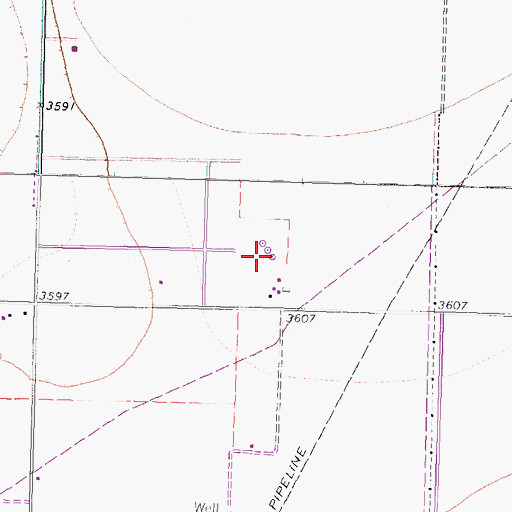 Topographic Map of KPUR-AM (Amarillo), TX