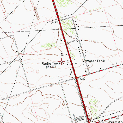 Topographic Map of KACT-AM (Andrews), TX