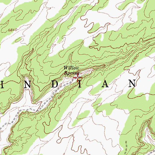 Topographic Map of Willow Spring, AZ