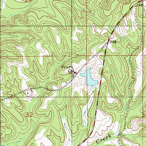 Topographic Map of Peters Church, AL