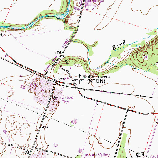Topographic Map of KTON-AM (Belton), TX