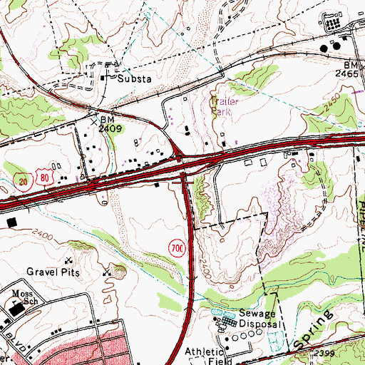 Topographic Map of KWKI-AM (Big Spring), TX