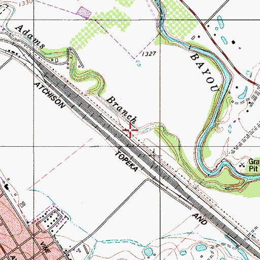 Topographic Map of KBWD-AM (Brownwood), TX