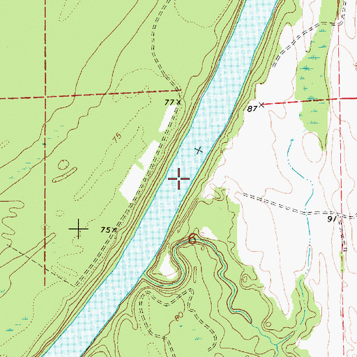 Topographic Map of Pegues Ferry (historical), AL