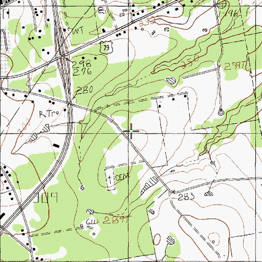 Topographic Map of KGAS-AM (Carthage), TX