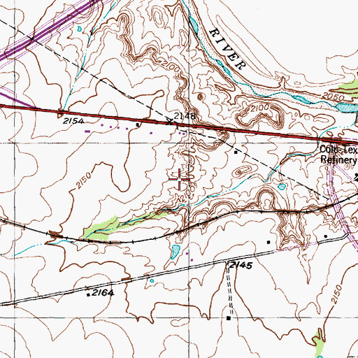 Topographic Map of KVMC-AM (Colorado City), TX