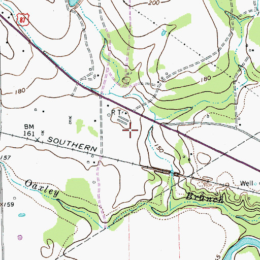 Topographic Map of KQRO-AM (Cuero), TX
