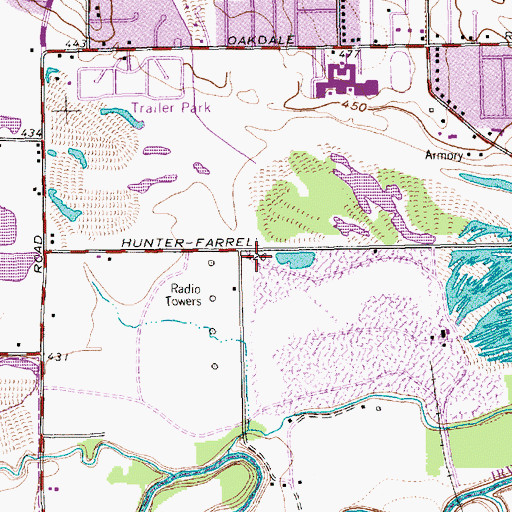 Topographic Map of KUII-AM (Dallas), TX