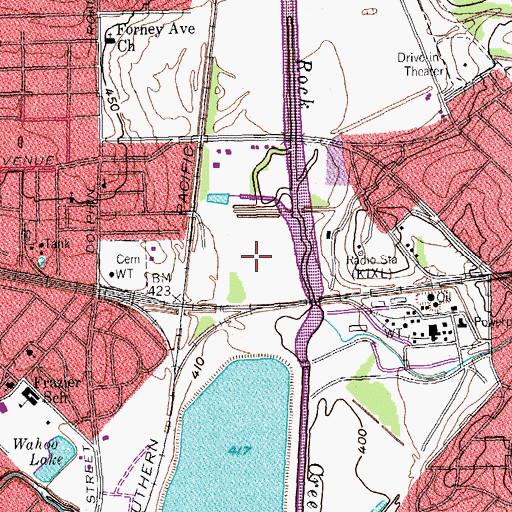 Topographic Map of KGGR-AM (Dallas), TX