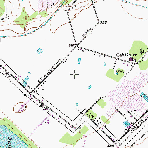 Topographic Map of KDBN-AM (Dallas), TX