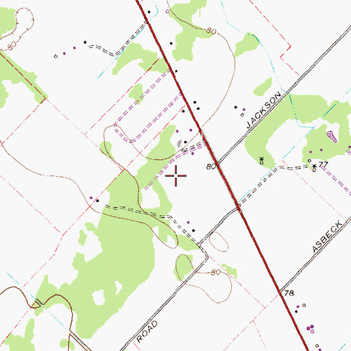 Topographic Map of KTMR-AM (Edna), TX