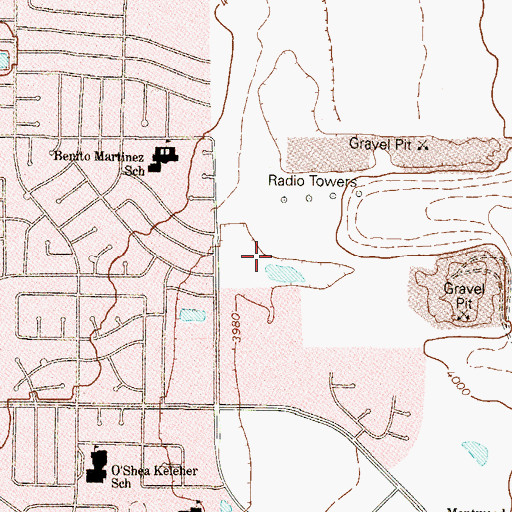 Topographic Map of KAMA-AM (El Paso), TX