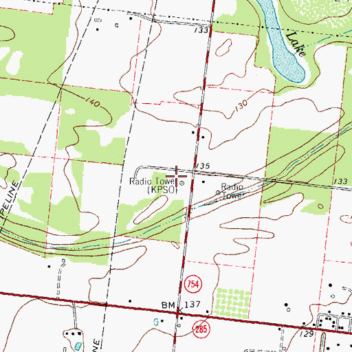 Topographic Map of KPSO-AM (Falfurrias), TX