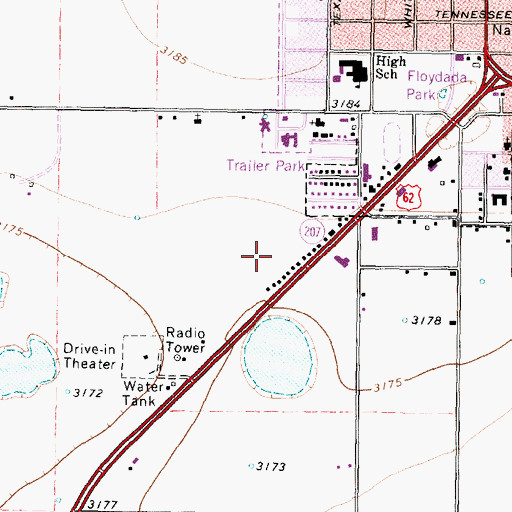 Topographic Map of KKAP-AM (Floydada), TX