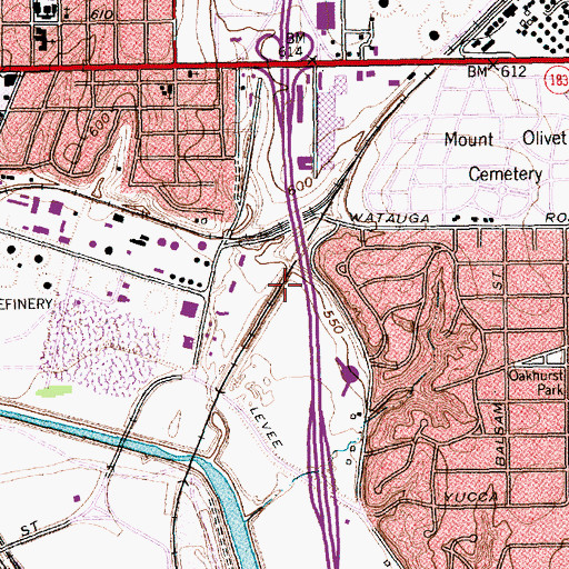 Topographic Map of KSSA-AM (Fort Worth), TX