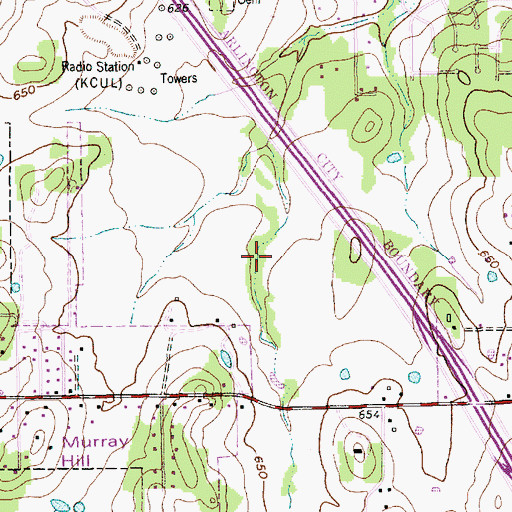 Topographic Map of KSGB-AM (Fort Worth), TX