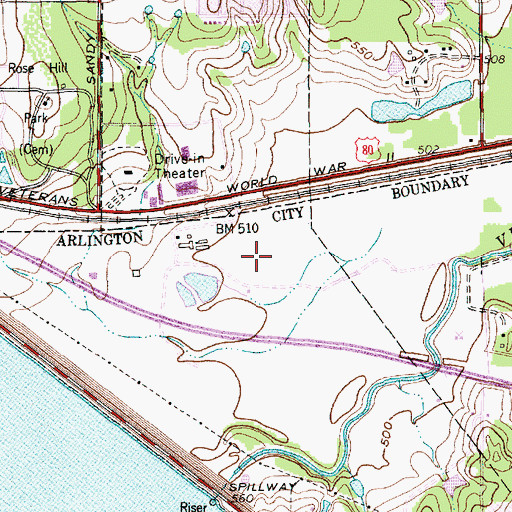 Topographic Map of KESS-AM (Fort Worth), TX