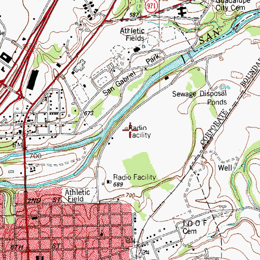Topographic Map of KGTN-AM (Georgetown), TX