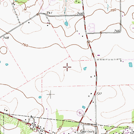 Topographic Map of KPAR-AM (Granbury), TX