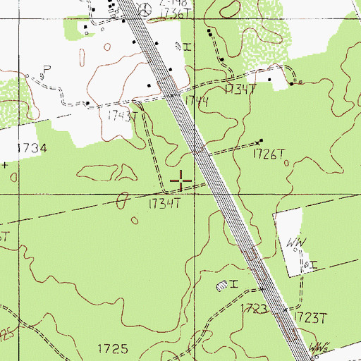 Topographic Map of KWQA-AM (Hawley), TX