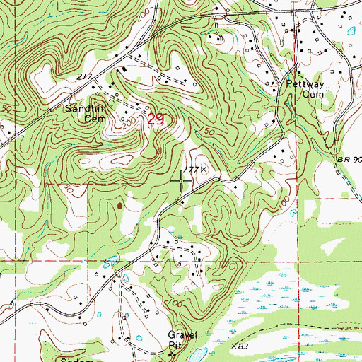 Topographic Map of Primrose Church Number Two (historical), AL