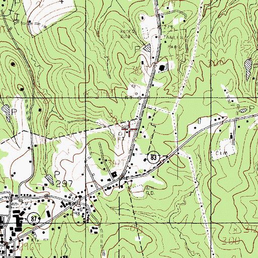 Topographic Map of KAWS-AM (Hemphill), TX