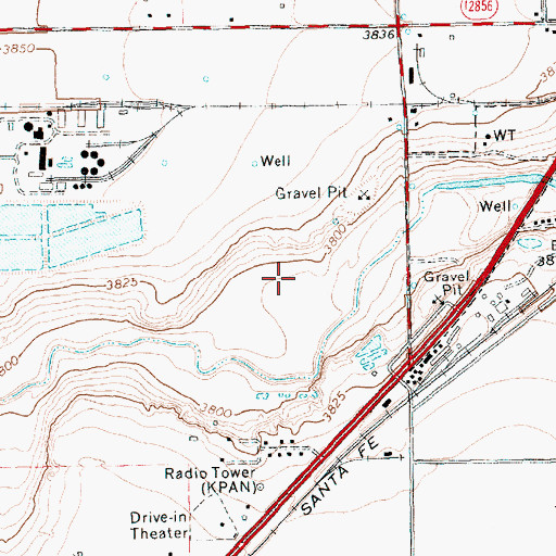 Topographic Map of KPAN-AM (Hereford), TX