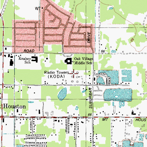 Topographic Map of KLAT-AM (Houston), TX