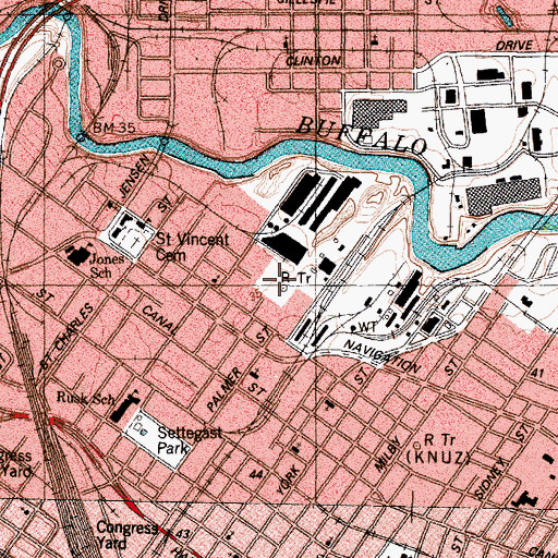 Topographic Map of KNUZ-AM (Houston), TX