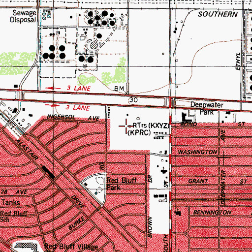 Topographic Map of KXYZ-AM (Houston), TX