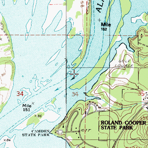 Topographic Map of Proctor Landing, AL
