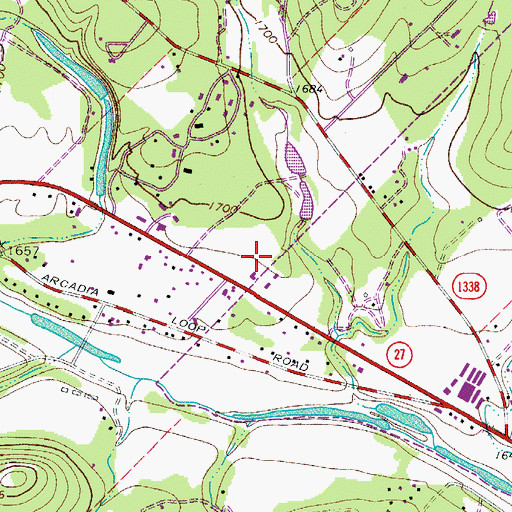 Topographic Map of KERV-AM (Kerrville), TX