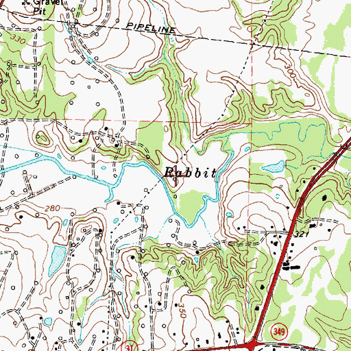 Topographic Map of KKTX-AM (Kilgore), TX