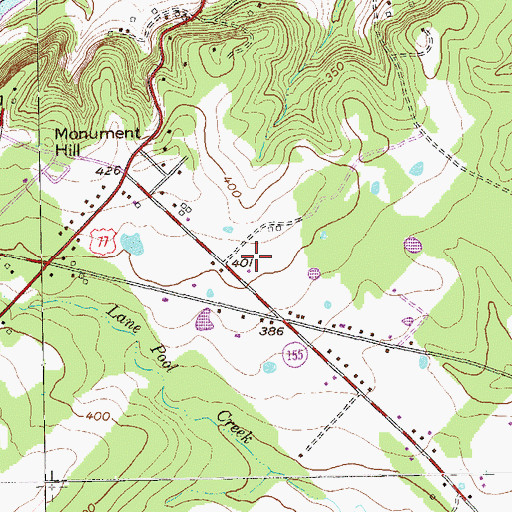 Topographic Map of KVLG-AM (La Grange), TX