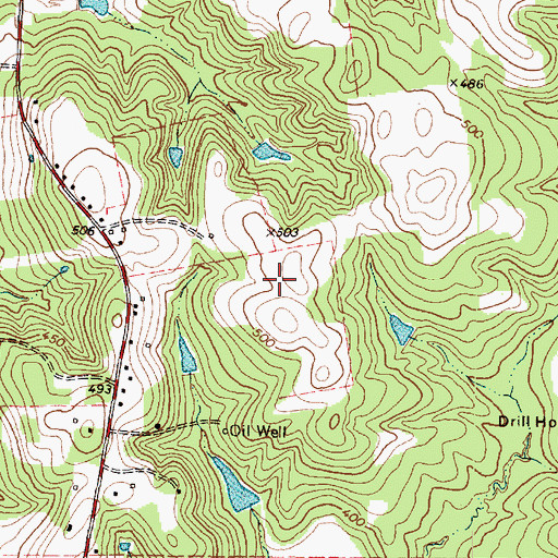 Topographic Map of KJMD-AM (Laneville), TX