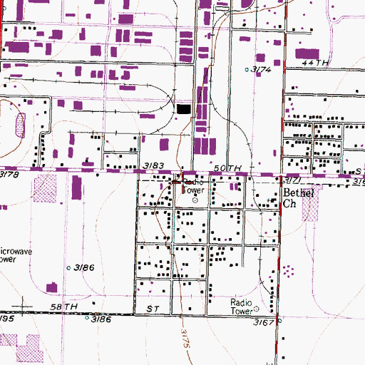 Topographic Map of KTLK-AM (Lubbock), TX