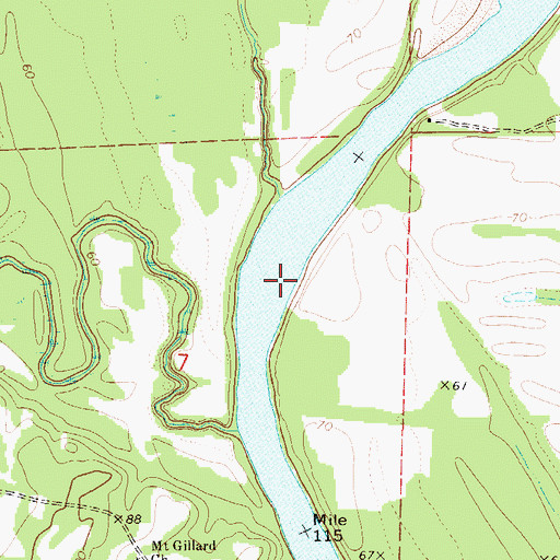 Topographic Map of Reeves Bar, AL