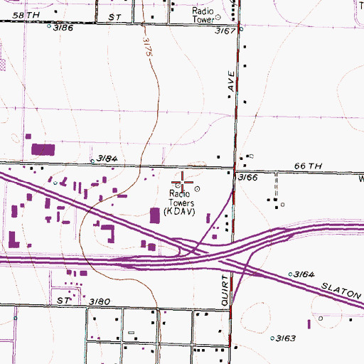 Topographic Map of KJBX-AM (Lubbock), TX