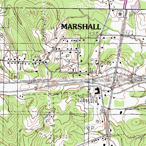 Topographic Map of KCUL-AM (Marshall), TX