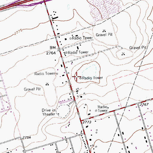 Topographic Map of KWEL-AM (Midland), TX
