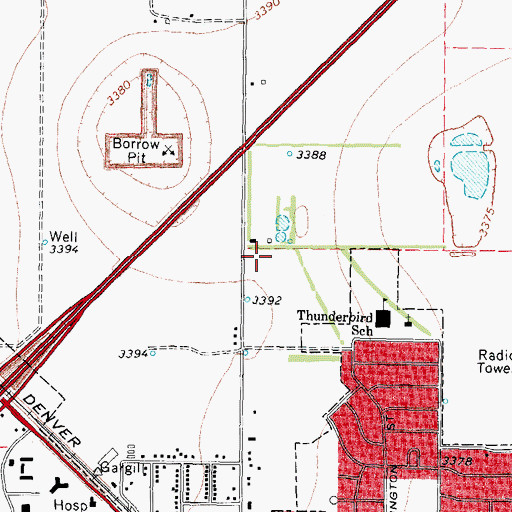 Topographic Map of KVOP-AM (Plainview), TX